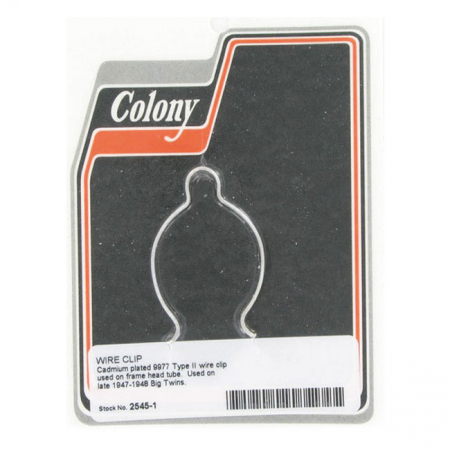 COLONY, WIRE CLIP. FRAME HEAD TUBE