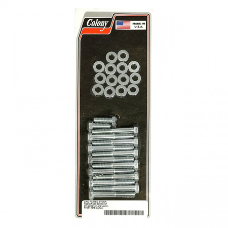 COLONY, SPORTSTER ROCKER BOX BOLT KIT. HEX, ZINC