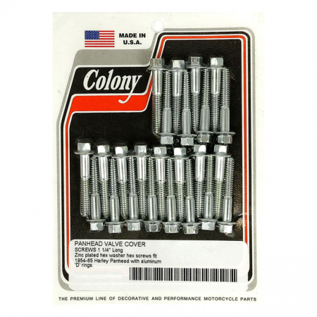 COLONY, PANHEAD ROCKER COVER SCREW KIT. ZINC HEX. LONG