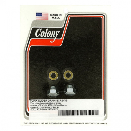 COLONY, FORK SLIDER DRAIN SCREWS. ZINC