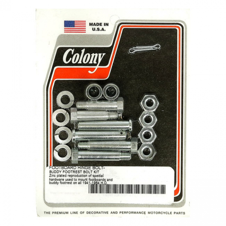 COLONY, FLOORBOARD AND PASSENGER PEG MOUNT KIT. ZINC