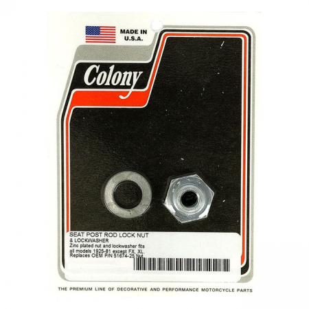 COLONY, SEAT POST ROD LOCK NUT KIT. ZINC