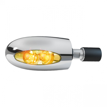 KELLERMANN, BL 1000 LED TURN SIGNAL. CLEAR. CHROME BRASS