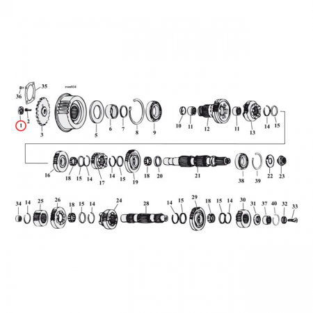 ETURATTAAN MUTTERI, 5-SP. NUT, TRANSM. PULLEY