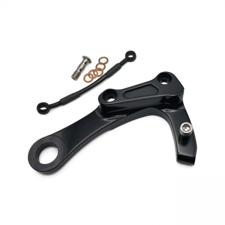 ARLEN NESS, M8 SOFTAIL REAR CALIPER BRACKET. ALL BLACK