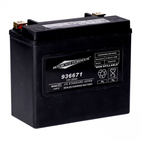 MCS, STANDARD SERIES - AGM SEALED BATTERY. 12V, 20AH. 320CCA