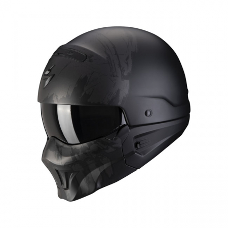 SCORPION EXO-COMBAT EVO MARAUDER HELMET MATTE BLACK/SILVER