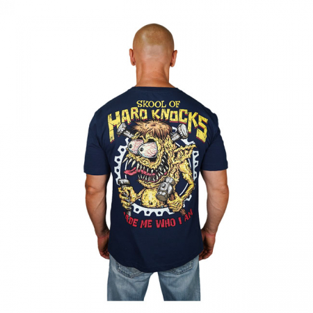 LETHAL THREAT SKOOL OF HARD KNOCKS T-SHIRT BLUE