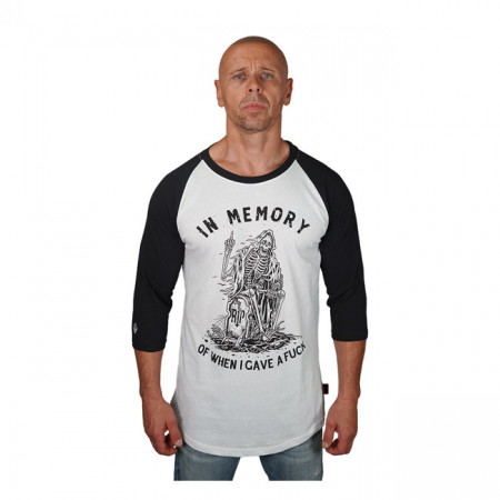 LETHAL THREAT IN MEMORY RAGLAN SHIRT WHITE/BLACK