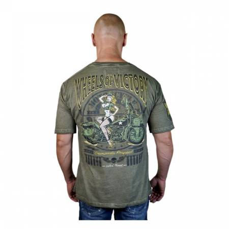 LETHAL THREAT WHEELS OF VICTORY T-SHIRT GREEN