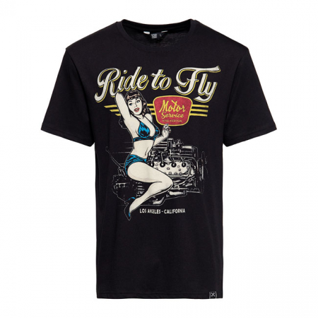 KING KEROSIN PIN UP MOTOR T-SHIRT BLACK