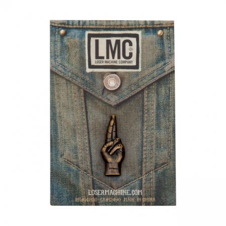 LOSER MACHINE LMC GOOD LUCK PIN ANITQUE BRASS