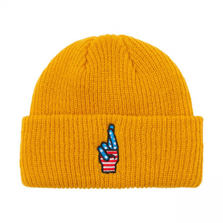 LOSER MACHINE DOUBLE CROSS BEANIE GOLD