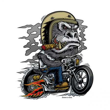 DOWN-N-OUT KUSTOM KULTURE GORILLA STICKER