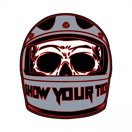 DOWN-N-OUT SHOW YOUR HELMET STICKER