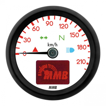 ELECTRONIC 48MM SPEEDO BASIC, 220 KM/H