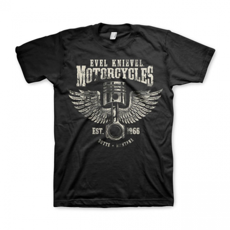 EVEL KNIEVEL MOTORCYCLES T-SHIRT BLACK