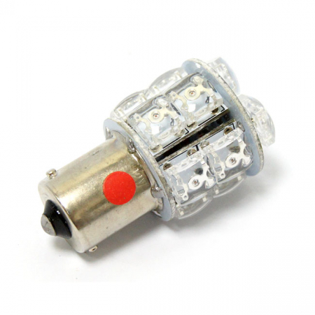 SUPERFLUX LED MINIATURE BULB. RED LIGHT, STD BASE