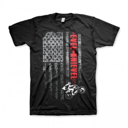 EVEL KNIEVEL FLAG T-SHIRT BLACK