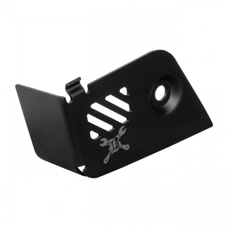 BURLY, SLASH CUT REAR BRAKE RESERVOIR COVER. BLACK