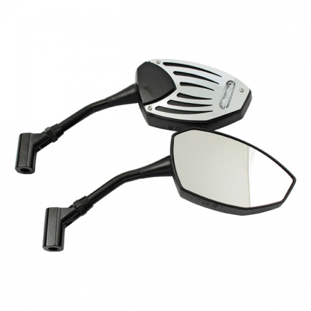 BLACK WING MIRROR SET, LED RUNNING LIGHT