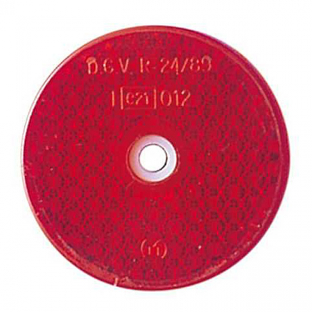 UNIVERSAL B-SEEN REFLECTOR. ROUND 60MM DIAMETER. RED