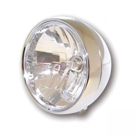 RANDALL, 6-1/2" H4 HEADLAMP. BOTTOM MOUNT. CHROME