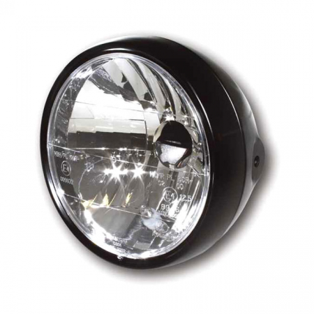 RANDALL, 6-1/2" H4 HEADLAMP. SIDE MOUNT. SATIN BLACK