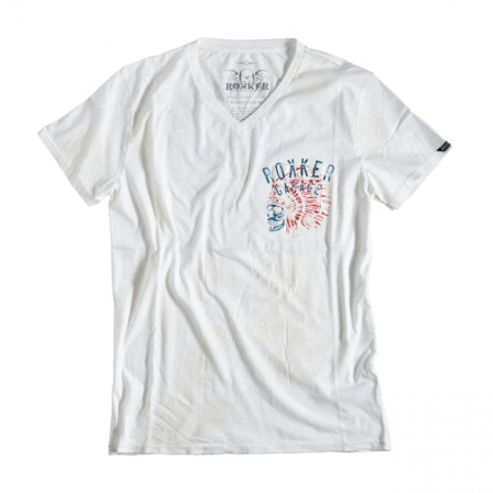 ROKKER APACHE V-NECK T-SHIRT DIRTY WHITE