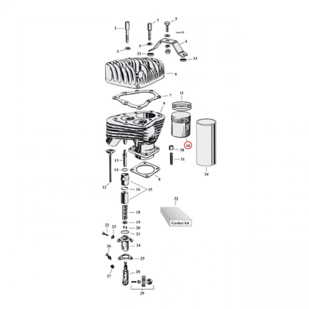 PISTON KIT +.010 WITH RINGS