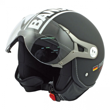 BANDIT DESIGN JET HELMET,MATTE BLACK,XS