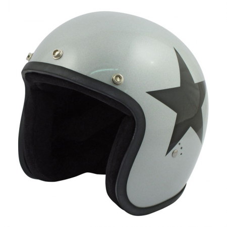 BANDIT STAR JET HELMET SILVER/BLACK STAR