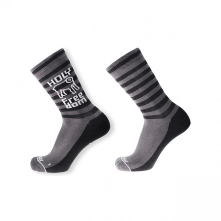 HOLY FREEDOM LOGO SOCKS GREY