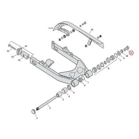 BOLT, SWINGARM PIVOT SHAFT