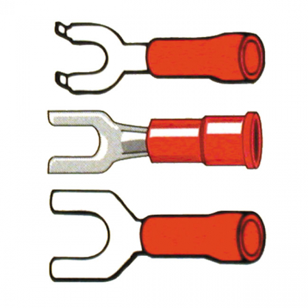 CONNECTORS, SPADE TERMINAL PVC, CRIMP. RED 3.5MM