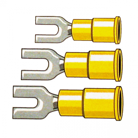 CONNECTORS, SPADE TERMINAL PVC, CRIMP. YELLOW 3.5MM