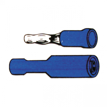 CONNECTORS, BULLET PVC, CRIMP. BLUE MALE 1.56"