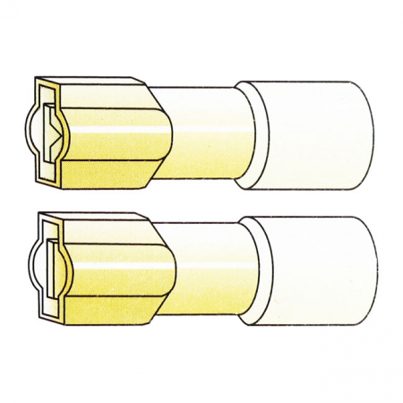 CONNECTORS, SLIDE-ON TERMINAL, CRIMP/SHRINK. YELLOW, 1/4"