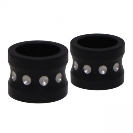 COVINGTONS, ALUMINUM FRONT AXLE SPACER SET. BLACK