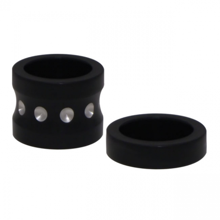 COVINGTONS, ALUMINUM FRONT AXLE SPACER SET. BLACK