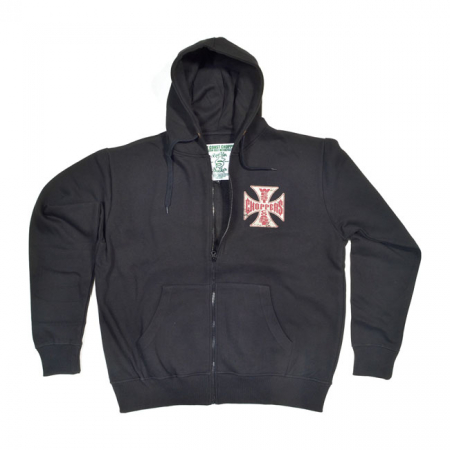 WCC VINTAGE ZIP HOODIE, GENUINE BLACK