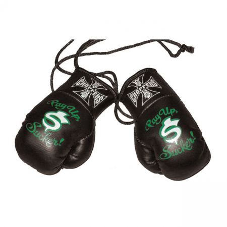 WCC MINI BOXING GLOVES PAY UP SUCKER BLACK