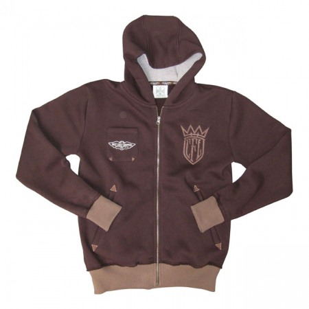 WCC WINGS CFL LOGO ZIP HOODIE BROWN, S