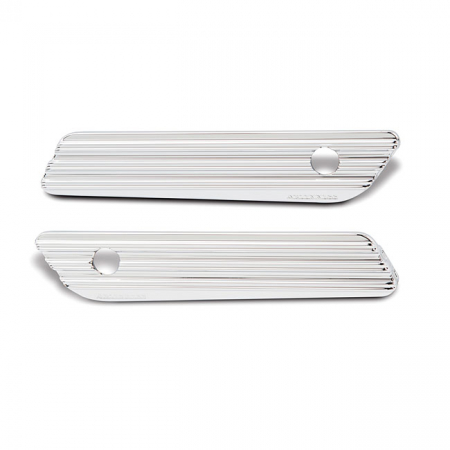 ARLEN NESS, SADDLEBAG LATCH COVER SET. 10-GAUGE, CHROME