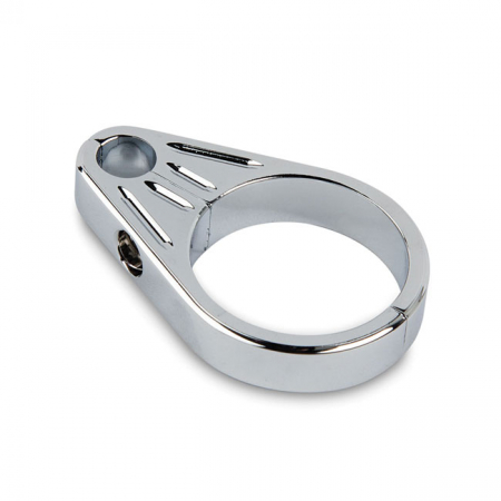 GROOVED BILLET CABLE CLAMP, CHROME