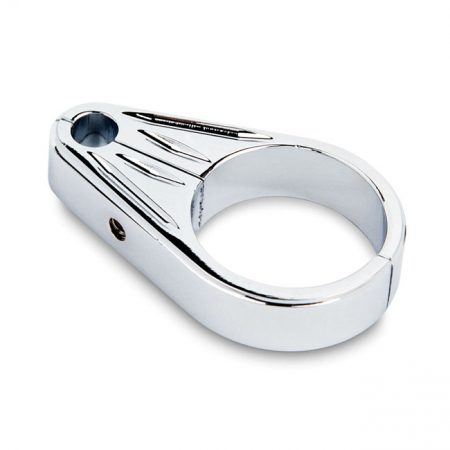 GROOVED BILLET CABLE CLAMP, CHROME