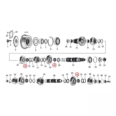 JIMS BEARING,MAINSHAFT & COUNTERSHAFT