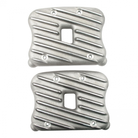 EMD, SPORTSTER RIBSTER ROCKER COVER SET. SEMI-POLISHED