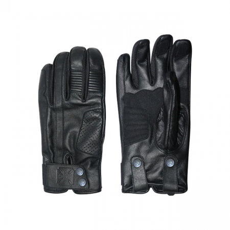 WCC GRUNGE LEATHER RIDING GLOVES BLACK