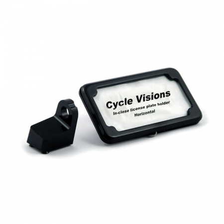 CYCLE VISIONS INCLOSE LICENSE PLATE HOLDER HORIZONTAL. BLACK